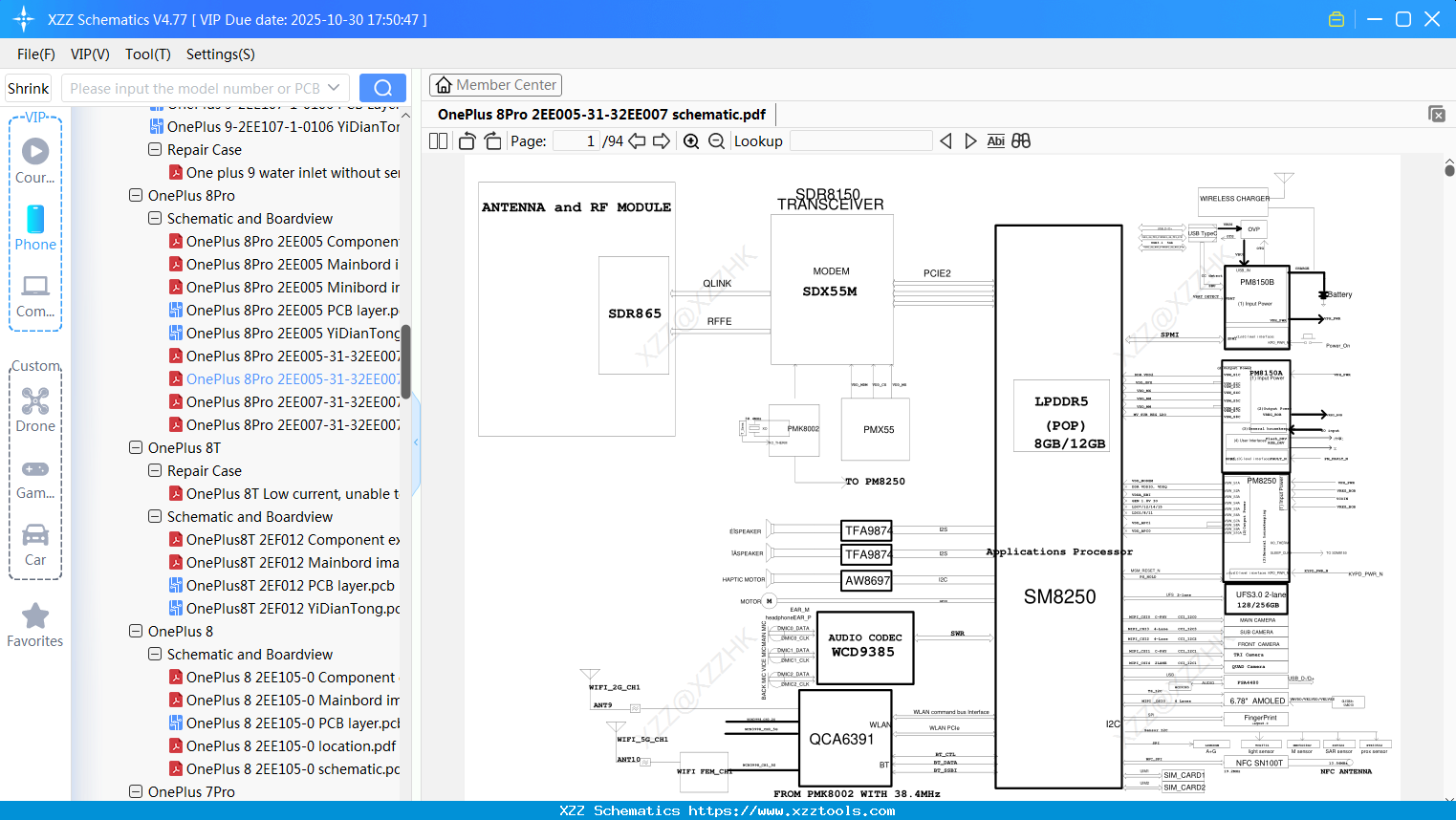 OnePlus 8Pro 2EE005-31-32EE007 Schematic